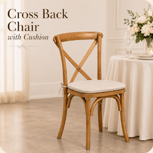 Cross Back Chair with Cushion