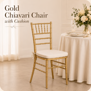 Gold Chiavari Chair with Cushion