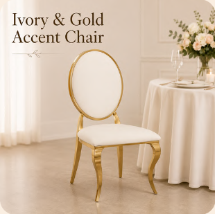 Ivory & Gold Accent Chair
